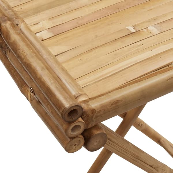 vidaXL Hopfällbart trädgårdsbord med bricka 70,5x42,5x80 cm bambu