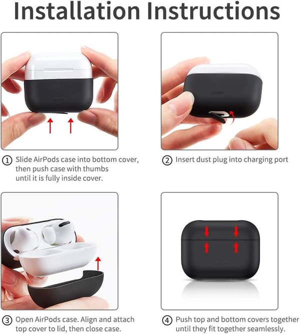 SILIKONEETUIS TIL APPLE AIRPODS PRO 2. GENERATION 2022 SORT MAT LET