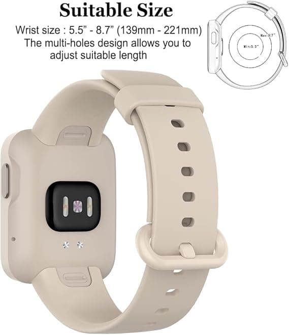 BEIGE KELLONRANNEKE XIAOMI MI/REDMI WATCH LITE -KELLOON, SILIKONI, 20 MM