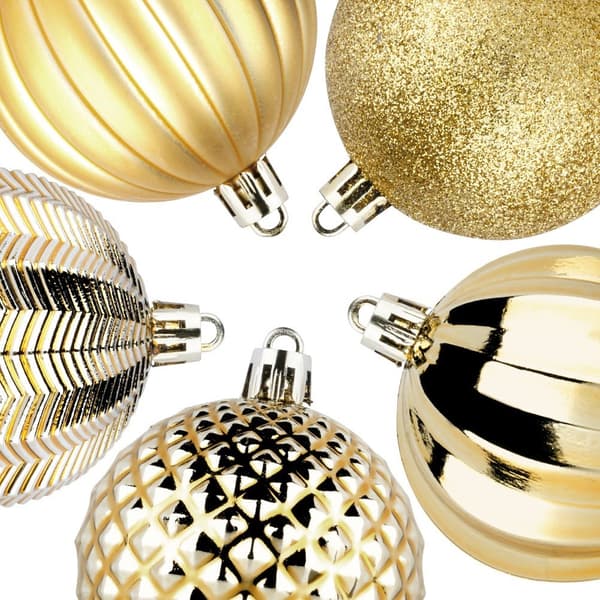 Julbollar ej krossbar guld 6 cm 25 st