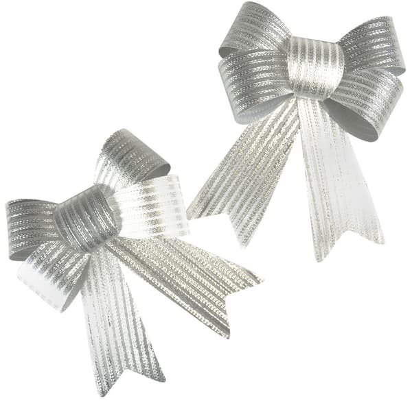 Set med dekorativa rosetter med silverränder, 2 st.