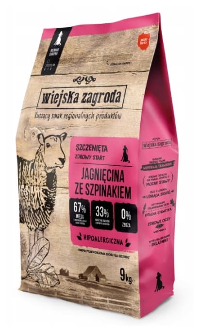 Torrfoder för valpar Wiejska Zagroda 9 kg
