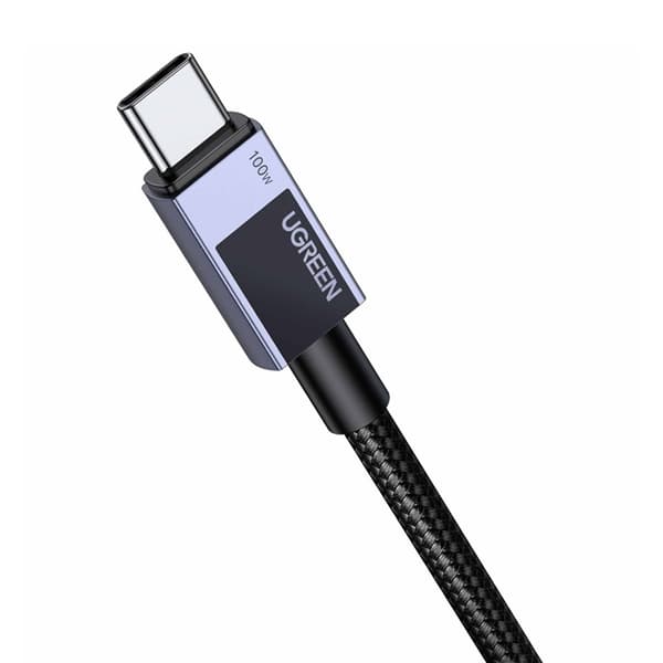 Ugreen L512 USB-C til USB-C kabel, strømforsyning, 5A, 1m, 480Mbps (Space Gray)