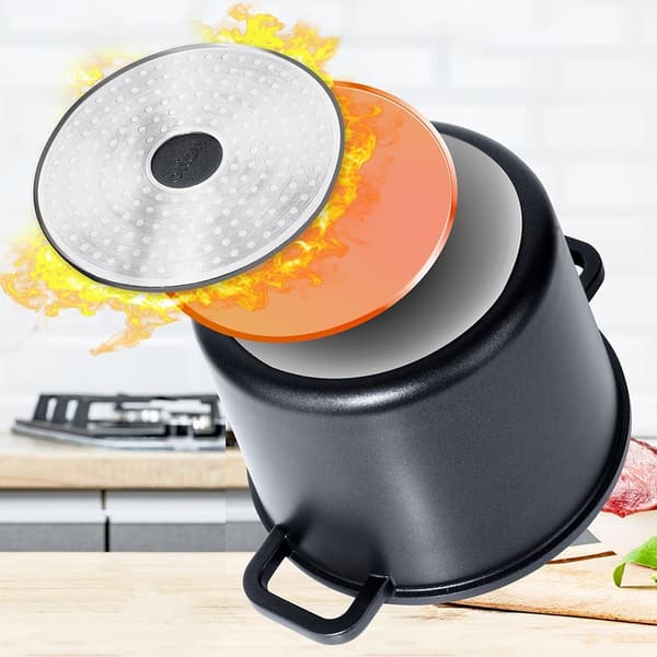 Hög granitgryta med glaslock GRANDE 7,6 l