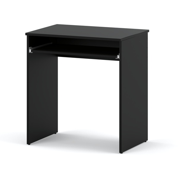 Lille sort computerbord 68 cm 1 hylde gamingmøbler skole