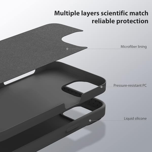 SILIKONEETUIS TIL APPLE IPHONE 13 PRO MAX SORT KAMERACOVER A2484 A2641