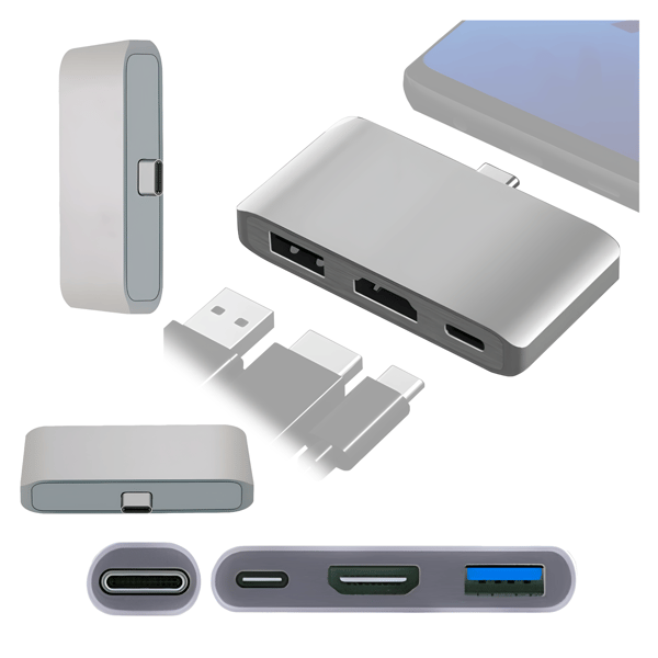 Multiport USB-C 3.1 Hub til USB-C / HDMI 4k / USB 3.0 Adapter Konverter