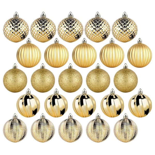 Julbollar ej krossbar guld 6 cm 25 st