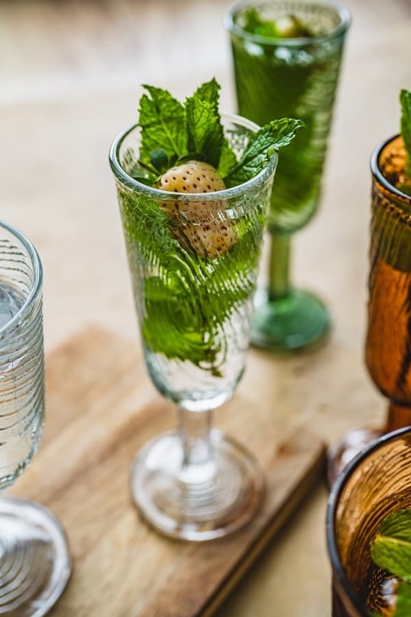 CHAMPAGNEGLAS, TRÆSKIVEMØNSTER, ARBRE, TRANSPARENT