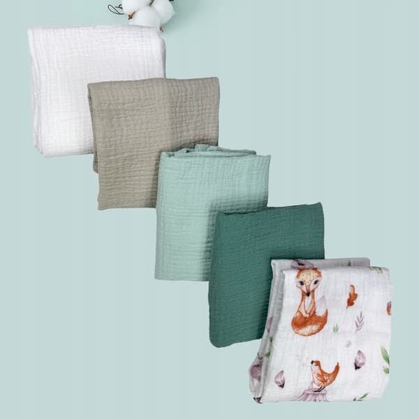 Plumeri Muslin Bleer Sæt med 5 Farver 70x70 cm