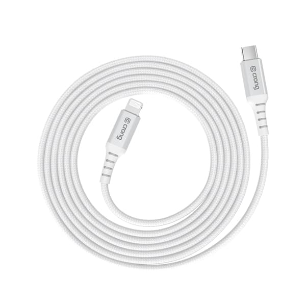 Crong Armor Link - USB-C blixtsnabb laddningskabel MFi 150 cm (vit)