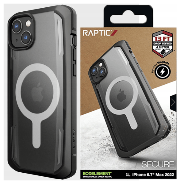 Raptic X-Doria Secure Cover iPhone 14 Plus med MagSafe pansret cover, sort