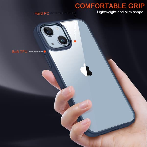 BLÅ SILIKONE ETUI + HÆRDET GLAS TIL APPLE IPHONE 14 PLUS A2886