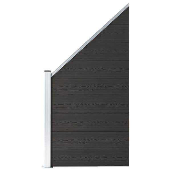 vidaXL WPC hegnspanel 95x(105-180) cm sort