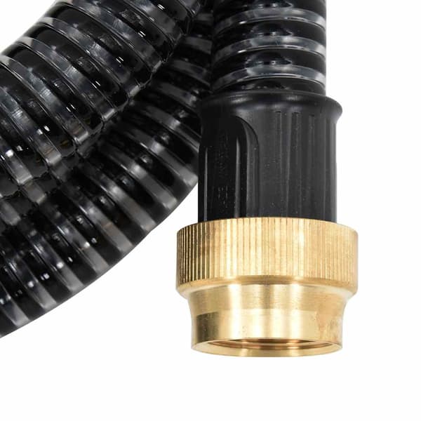 vidaXL sugeslange med messingkoblinger sort 1,1" 4 m PVC