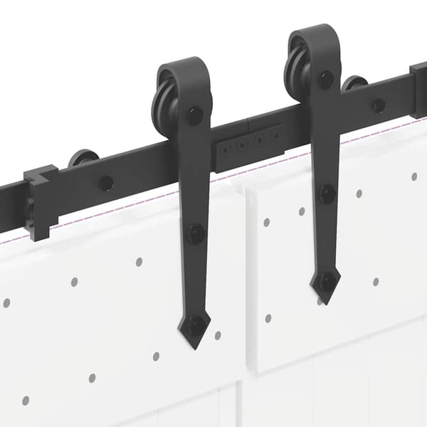 vidaXL Skjutdörrsinstallationssystem 305 cm stål svart