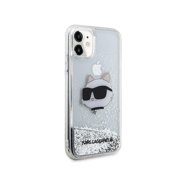 Karl Lagerfeld Liquid Glitter NFT Choupette Head - iPhone 11 cover (sølv)