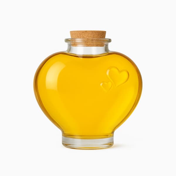 5x Glasflasker Love 650ml Hjerte med Kork til Likør Bryllupsgave