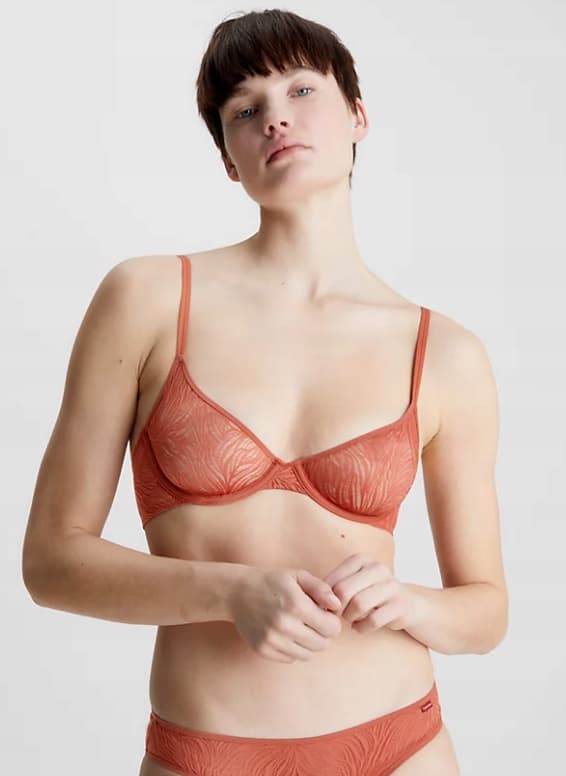 Calvin Klein orange halvvaddad behå 70A