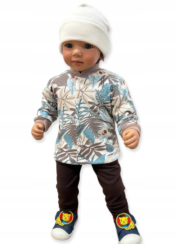 KAFTAN 110 barn-T-SHIRTBLUS med ståkrage och KOALAS-tryck