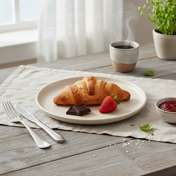 Keramisk desserttallerken cremet SKANDI 20,5 cm