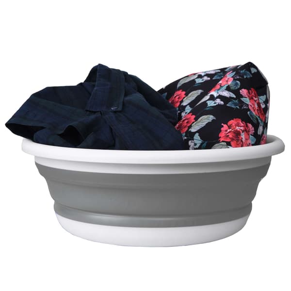 Pyöreä kulho 37 cm valkoinen ja harmaa ELBA COMPACT 9 litraa