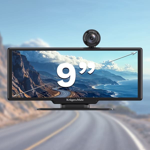 Multimediestation 9 tommer med Android Auto, Apple CarPlay, DVR og bakkamera