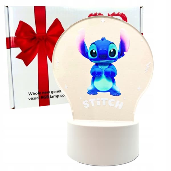 Sød Stitch Lilo Skrivebordsnatlampe Til Børn LED 3D Julegave