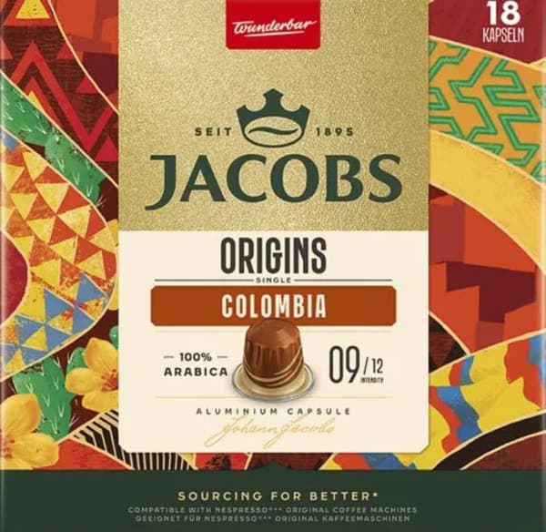 Kapsler JACOBS Origins Colombia 18 stk.