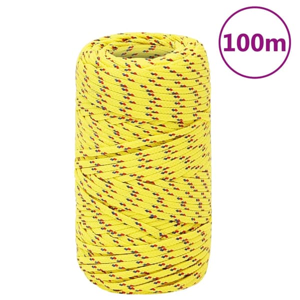 vidaXL sejltov, gul, 2 mm, 100 m, polypropylen