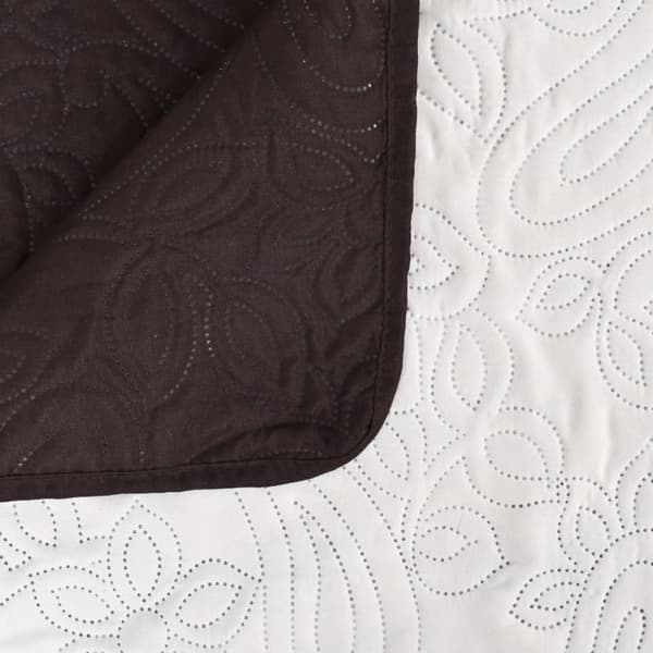 vidaXL vendbart quiltet sengetæppe 230x260 cm cremebrun