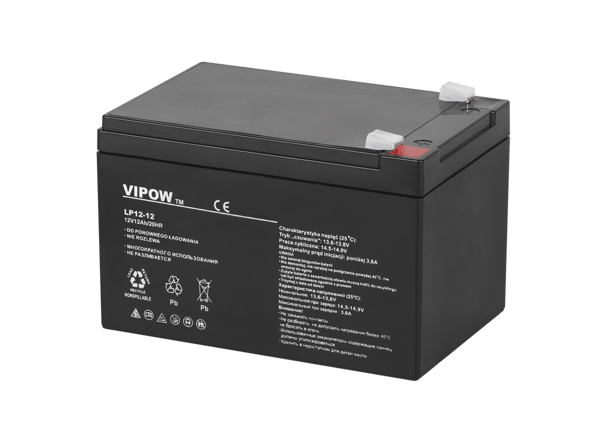 Geeliakku 12V 12Ah Vipow virtalähde UPS PIEC