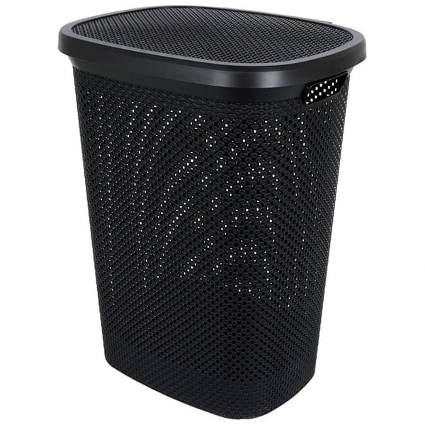 Plastik vasketøjskurv sort 60 liter