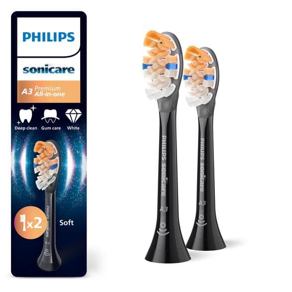 Børstehoved til PHILIPS SONICARE Premium All-in-One HX9092/88 2stk. Sort