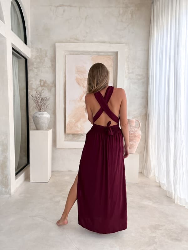 Wrap kjole TINA Bordeaux