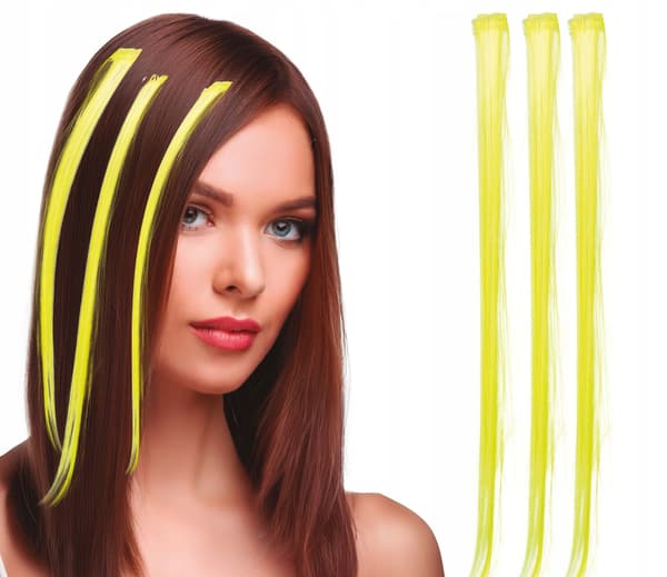 Highlights hårhalsband gula disco 80-talsboll 50cm 3st
