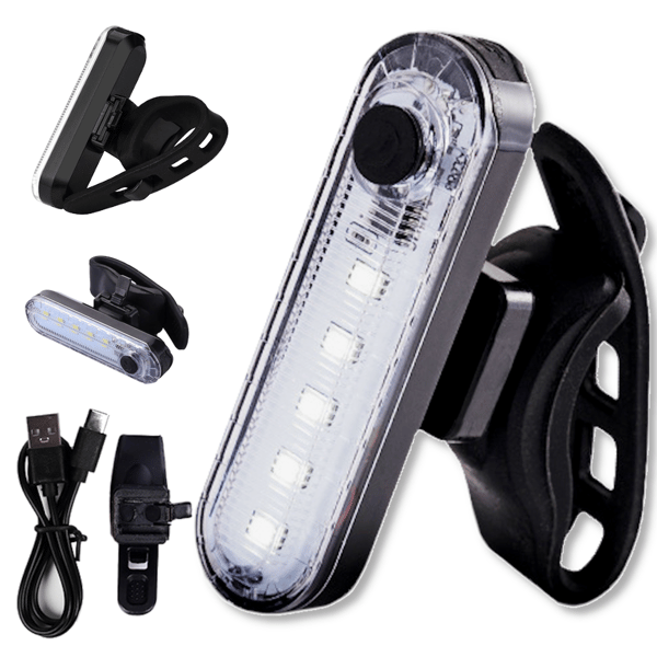 Vit LED-framlykta USB gummirem 12h vattentät