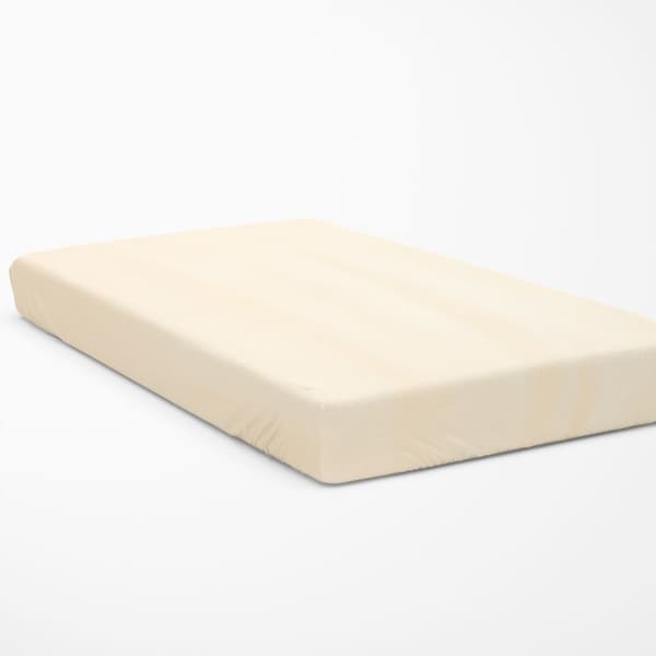 Ensfarvet luxury lagen - ecru 220x200 med elastik