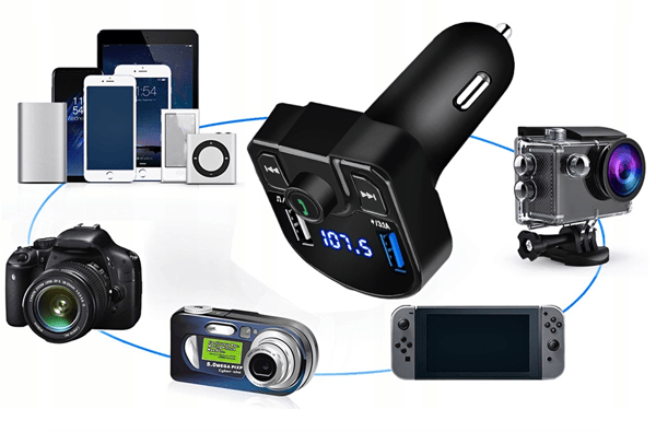 TD FM-lähetin Bluetooth-laturi QC 3.1A 2x USB