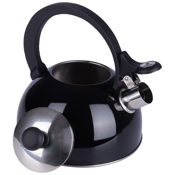 Sort stålkedel med fløjte, 1,5 l