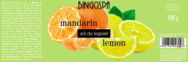 Mandarin & Citron Badsalt 900g BINGOSPA