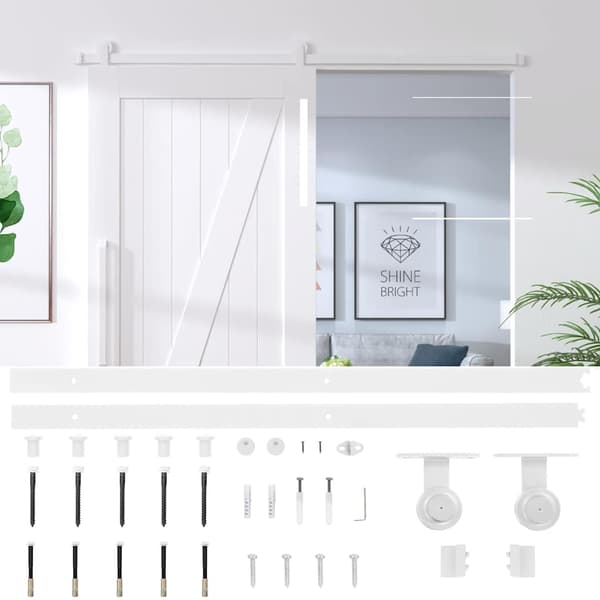 vidaXL Skjutdörrsinstallationssystem 183 cm stål vit