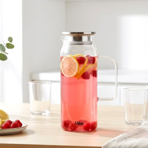 Glaskanna med lock 1,5 l