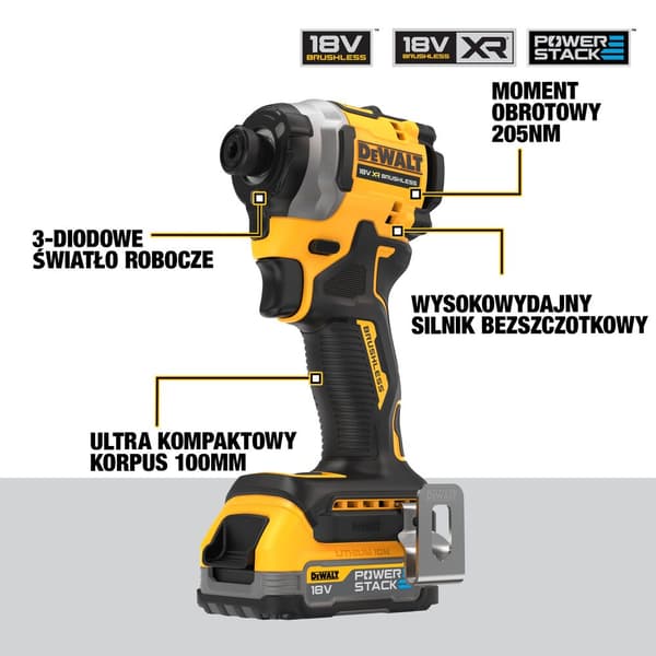 DEWALT KOMBINASJONSSÆT 18V DCK2051H2T (DCD800+DCF850) 2x1,7Ah POWERSTACK TSTAK