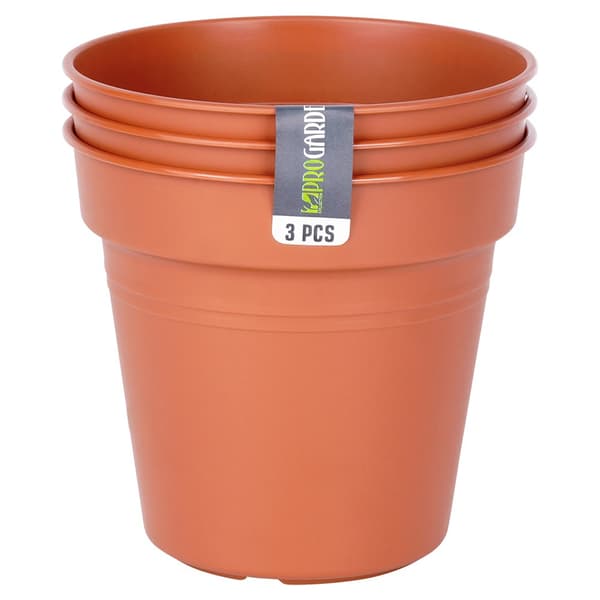 Trädgårdskruka plast rund 13 cm 3 st