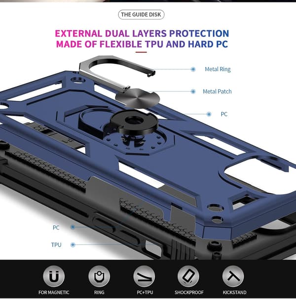 FODRAL TILL APPLE IPHONE 13 / 13 PRO BLÅ ARMOR BAKSIDA
