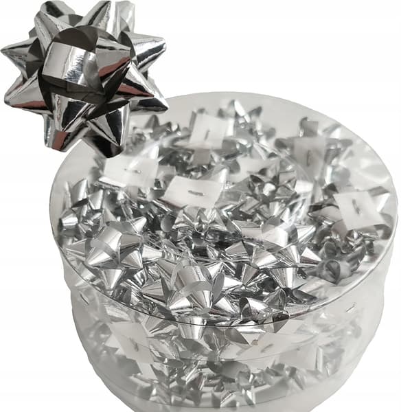 Självhäftande rosetter 3 cm, silver 50 st. 1 förpackning.