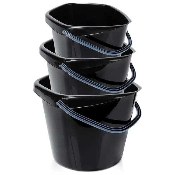 Plastskål svart 5 l, 10 l, 14 l 3 st