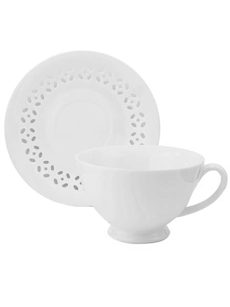 HVID KERAMIKOP 260 ml MED ÅBEN UNDERKOP TIL KAFFE OG TE