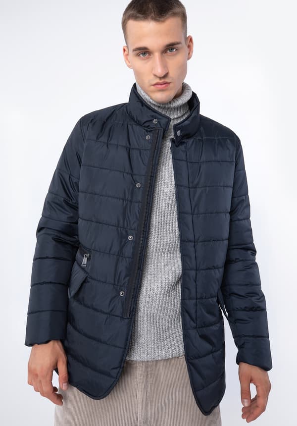 Wittchen Men's Navy Blue Quilted Nylon Jacket
